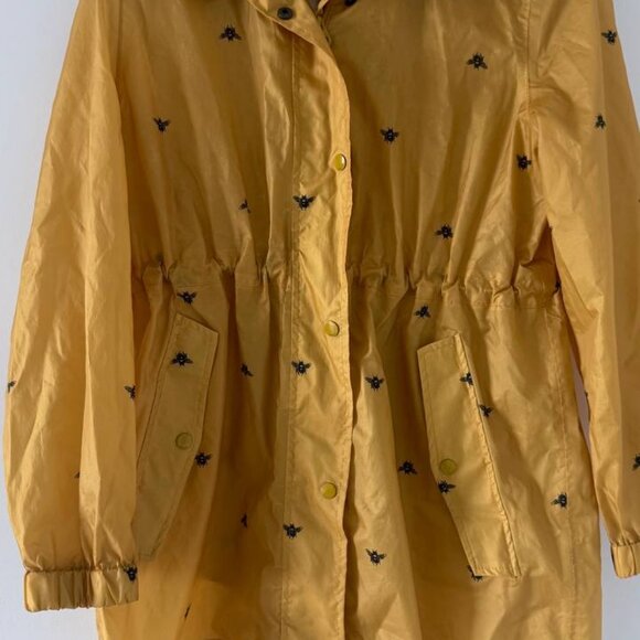 Joules Right As Rain Yellow Bee Print Raincoat Women's US 10 / EU 42 - Picture 8 of 11